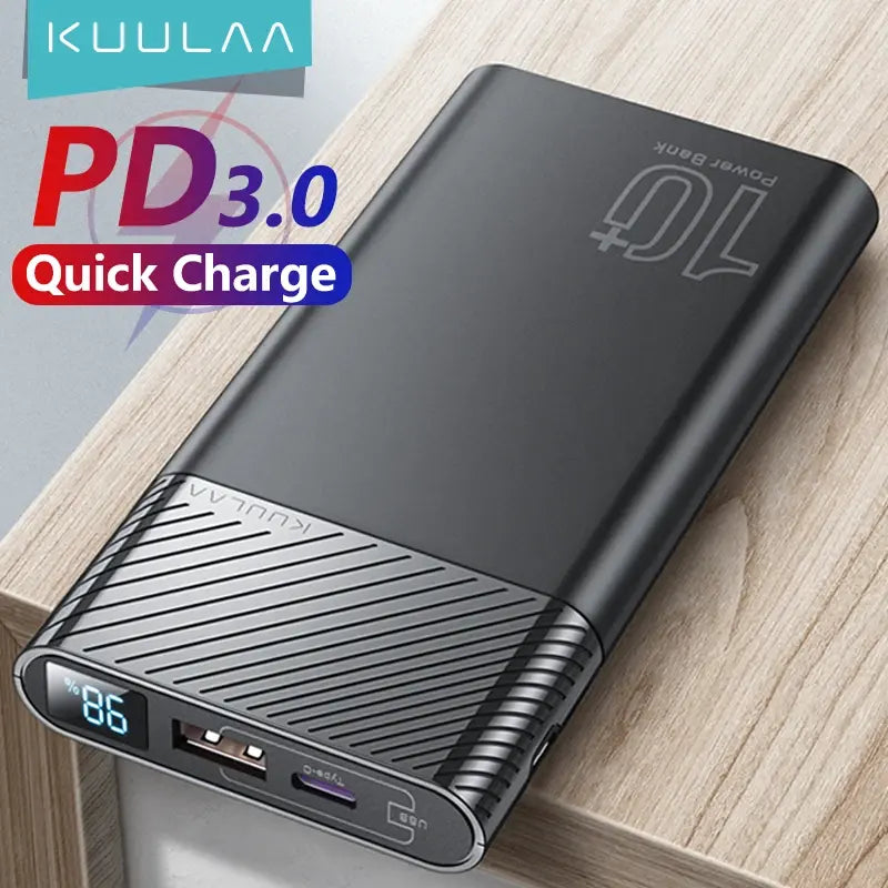 KUULAA Power Bank 10000mAh QC PD 3.0 Portable Power